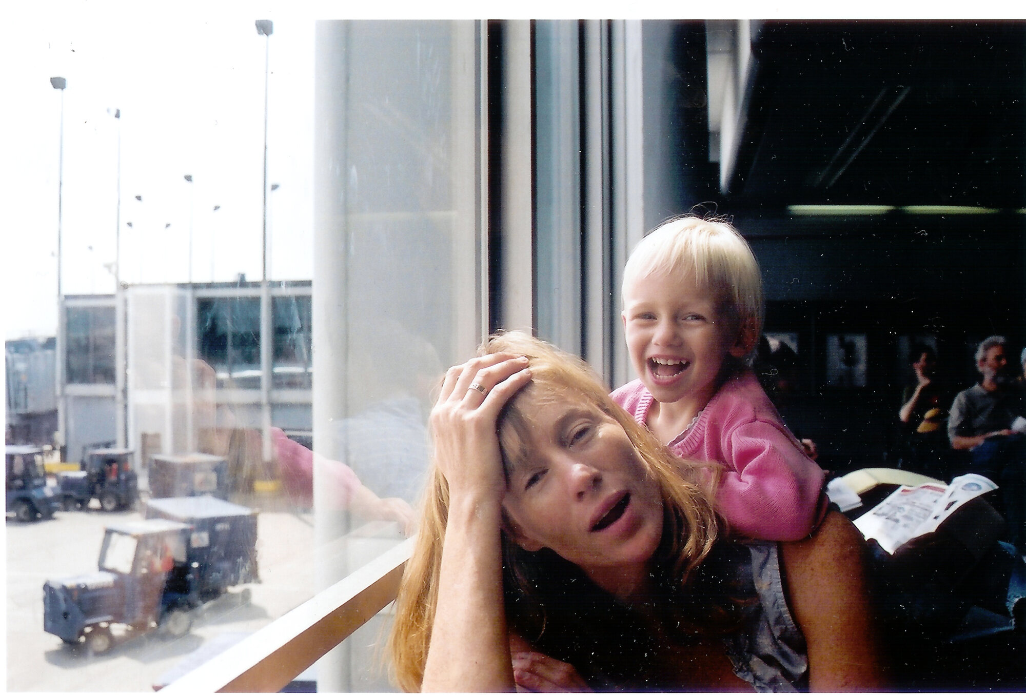 Hattie Claire Carolan and Ruth Ann Carolan at Chicago O'Hare, August 2003